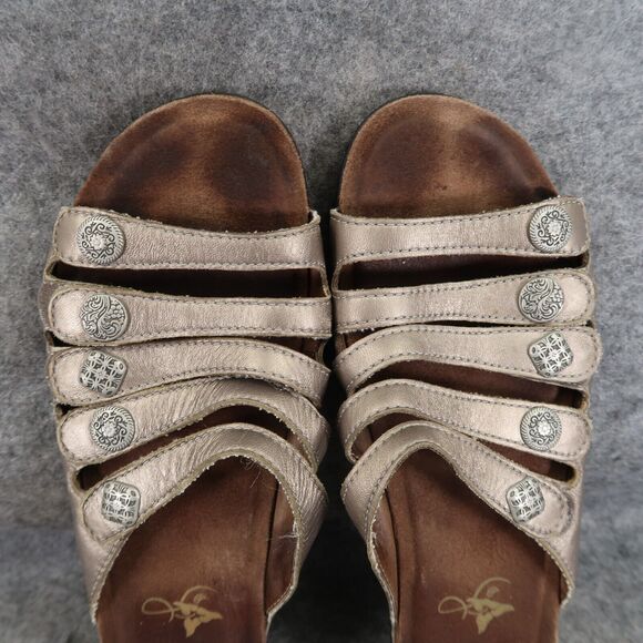 Dansko Shoes Womens 40 Sandals Janie Slip On Metallic Leather Adjustable Straps - Picture 8 of 16